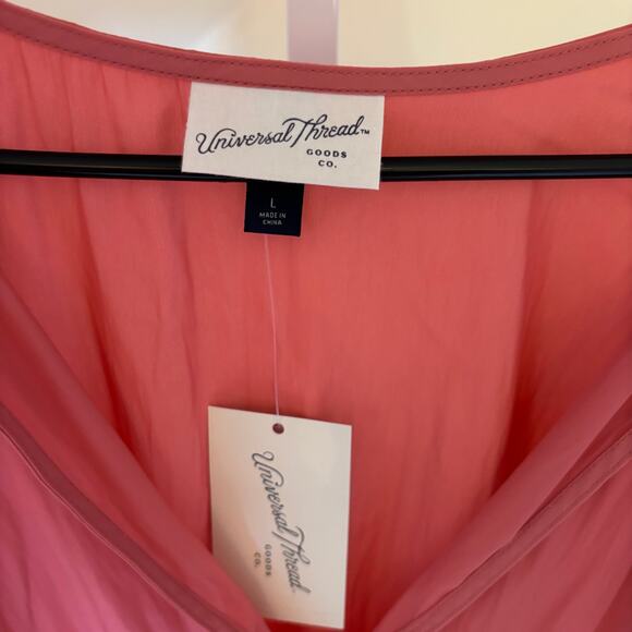 Universal Thread NWT Women's Pink Flutter Sleeve Mini Dress L - Picture 3 of 6